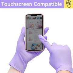 Fuchsia Nitrile Disposable Gloves Latex-Free 10PCS Mil Cleaning Gloves purple