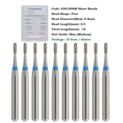 Dental Diamond Burs 330 Pear 830/010C 830/008M Medium Coarse Grit FG High Speed