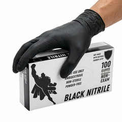 2000 Black Nitrile Powder-Free Disposable Gloves X-Small 5 MIL Finger-Textured