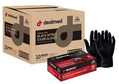 Large Black Nitrile Exam Gloves 1000 Count Powder Free Disposable Medical Gloves