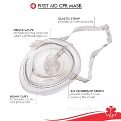 Ergonomic First Aid CPR Mask with One-Way Valve – Lightweight & Travel-Friendly