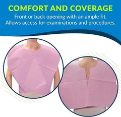 Avalon Premium Capes, Mauve Tissue― Short-Sleeve, Open-Back Exam Capes 100 CT