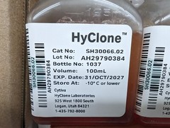 Exp 2027 Cytiva / Hyclone 100 ml fetal bovine serum, US origin, FBS