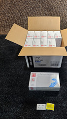 (QTY 1000) Basic Blue Vinyl Synmax Exam Gloves L SIZE BMPF-3003