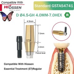 US Dental Straight Abutment Hiossen ET Osstem TS Ti Mini Regular Platform Hex