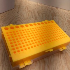 Dual Sided Vial Microtube Tube Tray Rack Holder – Reversible Cover – Yellow