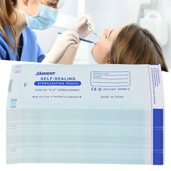 Self-Sealing Sterilization Pouch Bag, 3.5″ x 10″, Paper/Blue Film (Box of 200pc)