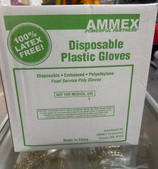 AMMEX Food Service Industrial Poly Plastic Gloves Disposable 500-CASE 4 for box