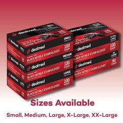 Large Black Nitrile Exam Gloves 1000 Count Powder Free Disposable Medical Gloves