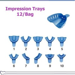 DENTAL IMPRESSION TRAYS UPPER LOWER QUADRANT ANTERIOR All Sizes 12/BAG