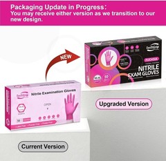 Powder-Free Nitrile Gloves, 3 Mil, Latex-Free, Pink/Fuchsia