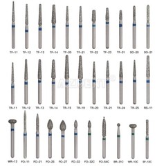 100pcs Dental Diamond Burs For High Speed Handpiece Medium Friction Grip 1.6mm