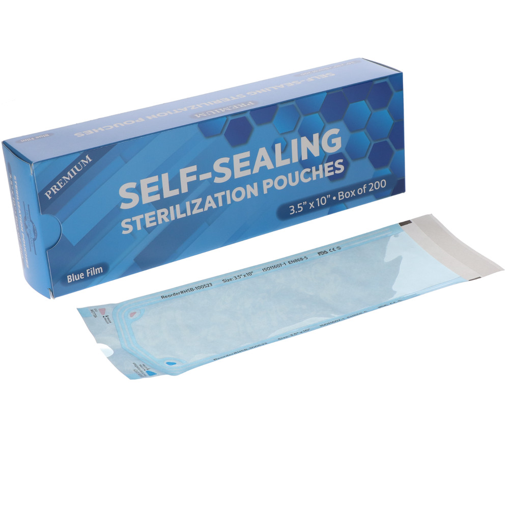 House Brand Dentistry 100523 Self-Sealing Sterilization Pouches 3.50″x10″ 200/Bx
