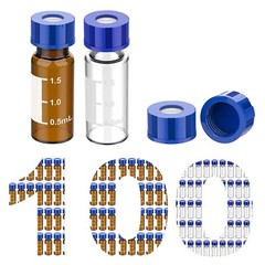 3000x 2ml Autosampler Amber/Clear Glass Vials 9-425 Pre-slit Thread Caps HPLC GC