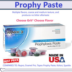 Dental Prophy Paste 400 cups Prophylaxis Non Splatter Mark3 – Choose GRIT FLAVOR