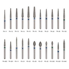 1000pcs AZDENT Dental Diamond Burs For High Speed Handpiece Friction Grip Burs