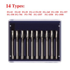 10-100 PCS Dental Carbide Tungsten Steel Burs Drills FG For High Speed Handpiece