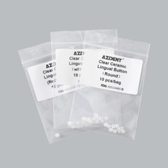 Dental Orthodontic Composite Clear Ceramic Lingual Buttons for Bondable Round