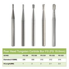 Wave Dental Burs FG 330 557 4 6 Carbide Burr Friction Grip Round Pear High Speed