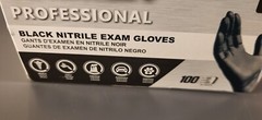 Ammex ABNPF44100 Medical Exam Nitrile Gloves, Latex Free, Black, Medium, 100-Ct.