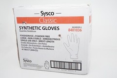 400 Count Case Sysco Classic Synthetic Gloves Foodservice Grade Large 8401036