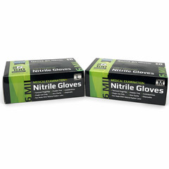 Lot of 8 Black Nitrile Gloves 800 Total MEDIUM 6 Mil Tattoo Mechanic Food Safe
