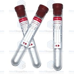 Vacuum Blood Collection Tube (Serum Tube Clot Activator), 10ml, Red, Exp 7/24