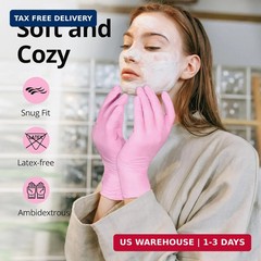 SwiftGrip Pink Nitrile Gloves, 3-mil, Industrial Gloves Disposable Latex Free, f