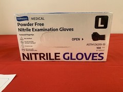 AMMEX ABNPF46100BX Medical Black Nitrile Gloves, Large – 100 Count