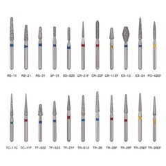 AZDENT 100Type Dental Diamond Burs FG Drill For High Speed Handpiece 1.6mm