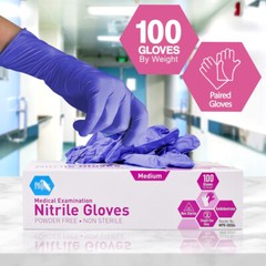 MedPride Powder-Free Nitrile Exam Gloves, Large (Pack of 100)