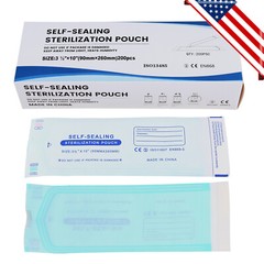200 pcs 3.5″ x 10″ Self-Sealing Sterilization Pouches Sterilizer Bags Autoclave