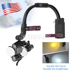 Dental 8W/9W 6 LED Shadowless Oral Lamp/3.5X Surgical Headband Binocular Loupes