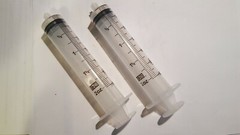 2 Syringes 60ML- Easy Glide NEW Syringe, none-sterile