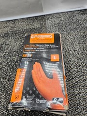 (QTY 100) AMMEX GWON46100 Gloveworks Orange Nitrile Disposable Gloves Size Large