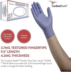 Cardinal Health Flexal Nitrile Gloves – 200/Box | Powder Free | Non-Sterile | LG