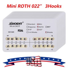 10 Packs Dental Orthodontic Brackets Braces Mini Roth 022 Slot 3 hooks #3 USA OR