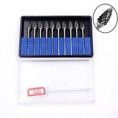 10 PCS Dental Lab Polishing Bur Drills Tungsten Steel Carbide Burs 2.35MM US