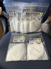 White KN95 Universal Fit 5 Layer Face Mask Disposable 10-3packs (30 Masks Total)