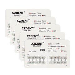 10X Dental Orthodontic Metal Brackets Braces Standard MBT.022 Hooks 345 AZDENT