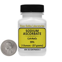 Sodium Ascorbate [C6H7NaO6] 99% USP Food Grade Powder 2 Oz in a Bottle USA