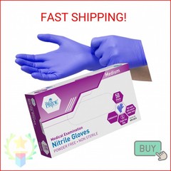 MED PRIDE Puncture-Resistant Nitrile Gloves for Women, Latex & Powder-Free, Text