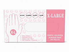 Vinyl Gloves Extra Large Powder-Free General Purpose Single Use 100 Count