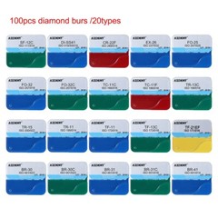 100Pcs AZDENT Dental Diamond Burs Kit for High Speed Handpiece Medium FG 1.6MM