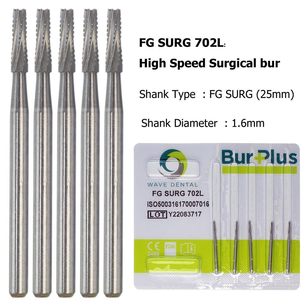 Wave Dental Surgical Burs 702L Long FG SURG FGOS SL Carbide Bur For High Speed