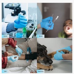 1000 ct Blue Nitrile Disposable Gloves Powder Free