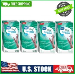 4 BOX Great Value Disposable Vinyl Gloves, 100 Count BOX