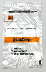 LABCORP Biohazard Specimen Bag, Hazmat, Sample 6″ x 9″ Zip Bag – 100 Pack