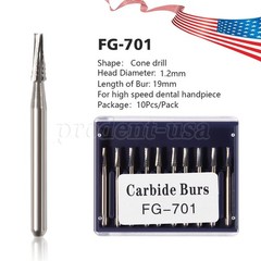 10Pc/Pack Dental Tungsten Carbide Drill FG Bur For High Speed Handpiece FG701 po