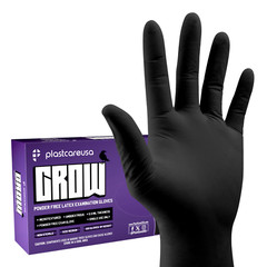 1000 Black Latex Gloves – Large 5.5 mil Exam Disposable Powder Free Medical